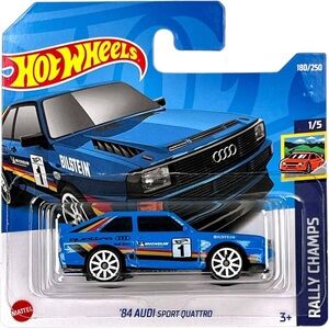 Mattel Hot Wheels Blue Audi Sport Quattro Toy Car